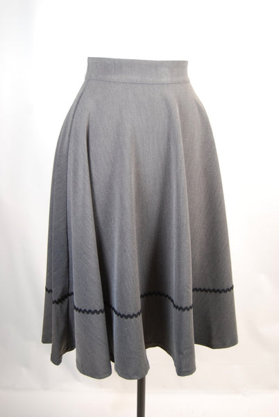 Grey High Waist Swing Skirt