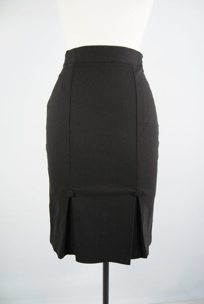 Black Pleated Pencil Skirt