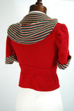 1940's Red Hooded Wool Coat