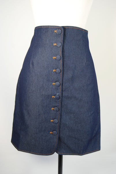 Button Jean Skirt