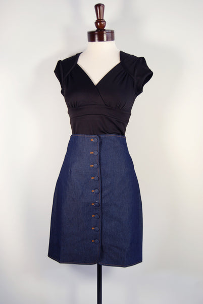 Button Jean Skirt