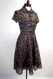 1930's Vintage STyle Day Dress Reversible Print