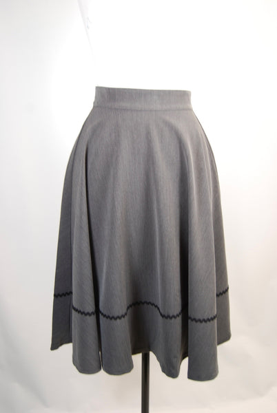 Grey High Waist Swing Skirt