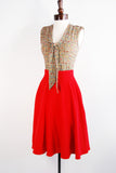 Red High Waist Swing Skirt