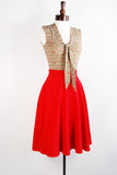 Red High Waist Swing Skirt