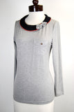 Airliner 1950's style Retro Blouse in Navy Grey