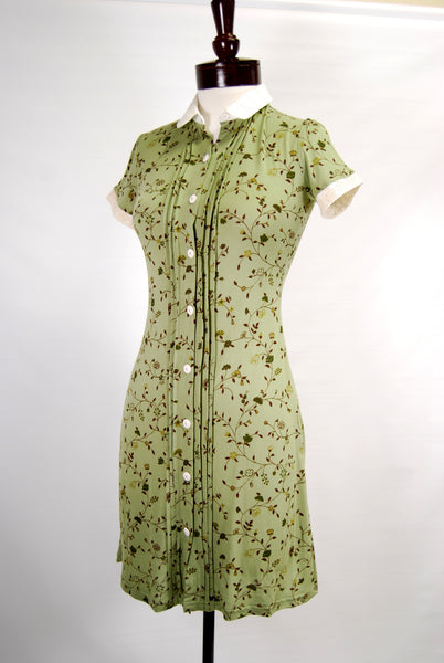 1930's Retro Day Dress Sage Green