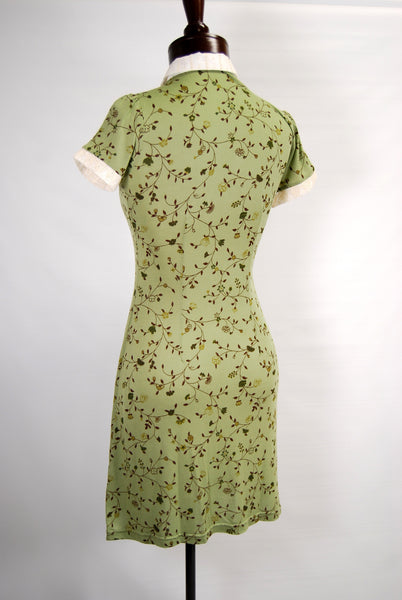 1930's Vintage Day Dress Sage Green