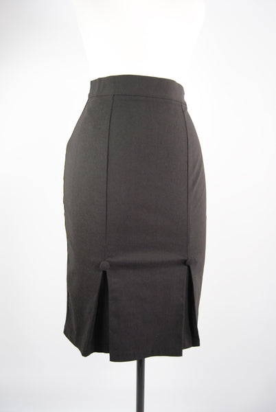 Black Pleated Pencil Skirt