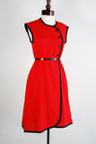 Steady Red Dress Reto Style Clothing