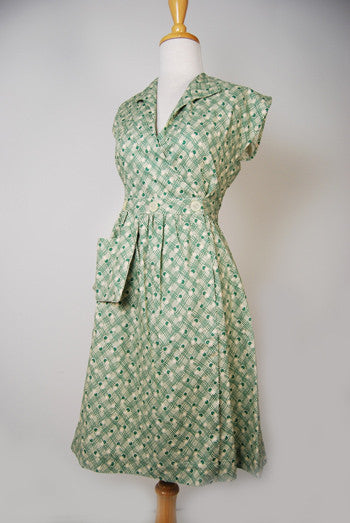 Sadie Green Cotton Day Dress