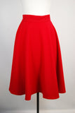 Red High Waist Swing Skirt