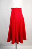 Red High Waist Swing Skirt