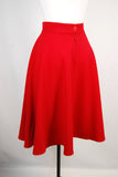 Red High Waist Swing Skirt