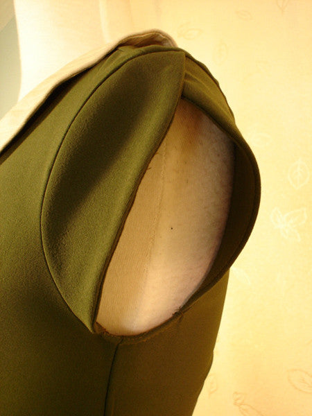 Stop Staring Olive Green Retro Dress