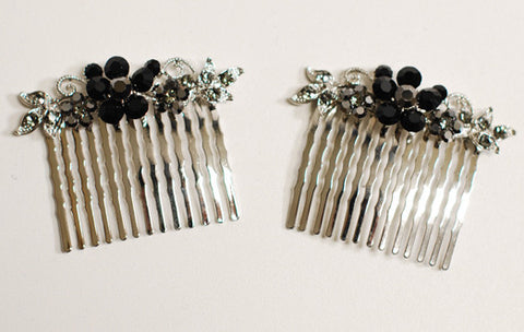 Onyx Black with Crystal Hair Comb (1)