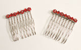 Red Rhinestone Hair Combs (2)