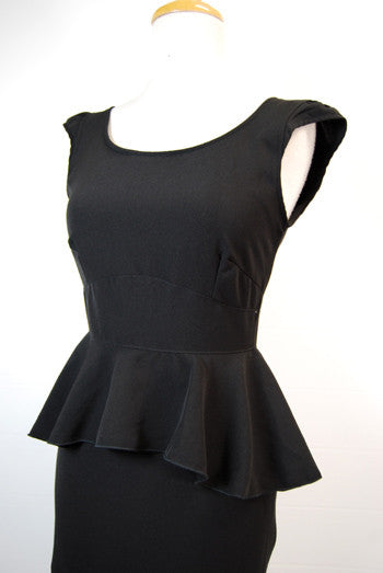 Sabine Black Peplum Pin Up Dress