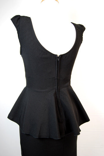 Sabine Black Peplum Pin Up Dress