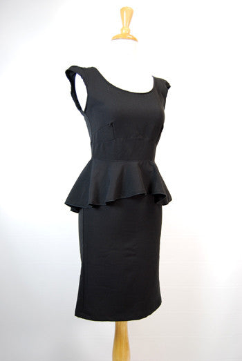 Sabine Black Peplum Pin Up Dress