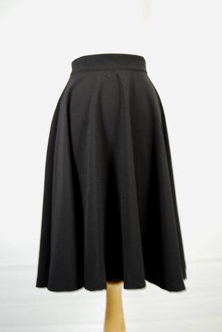 Black High Waist Swing Skirt