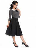 Black High Waist Swing Skirt